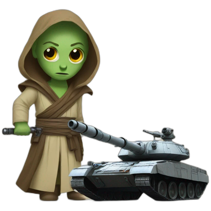 A Jedi brings down a Russian tank emoji