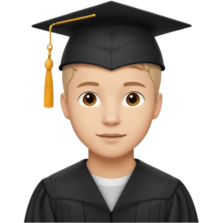 Graduated Students, Male, proudly, short hair, wearing graduation cap emoji