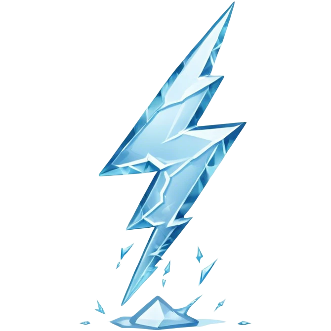 Six sided lightning bolt made of ice emoji