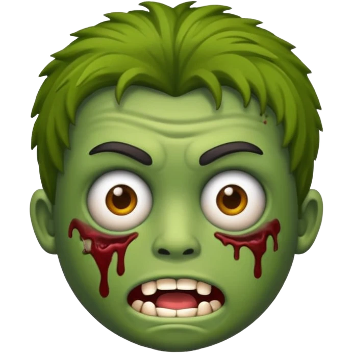 Faça um emoji de zombie menino com cabelo cacheado emoji