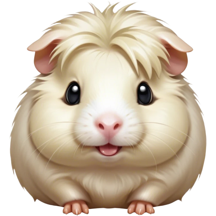 Cinematic Comical White Guinea Pig Portrait Emoji, Head tilted dramatically with an exaggeratedly amused expression, featuring a glossy, pristine white fur with an adorably scrunched face, wide, expressive dark eyes filled with playful disbelief, Simplified yet hilariously expressive features, highly detailed, glowing with a slightly sassy glow, high shine, dramatic yet playful, stylized with an air of cheeky mischief, bright and endearing, soft glowing outline, capturing the essence of a spirited and over-the-top guinea pig, so meme-worthy it feels like it could side-eye its way into internet fame instantly! emoji