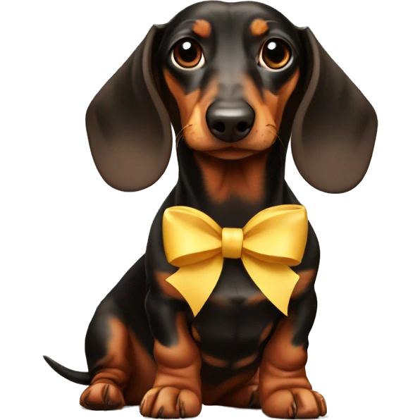 dachshund with a bow emoji