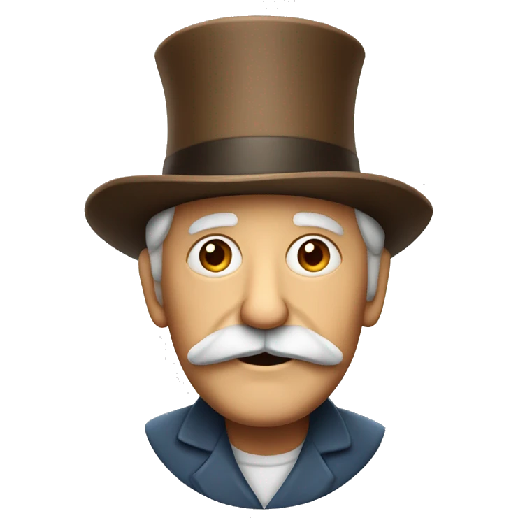 Old man with a moustach with a birthday hat emoji