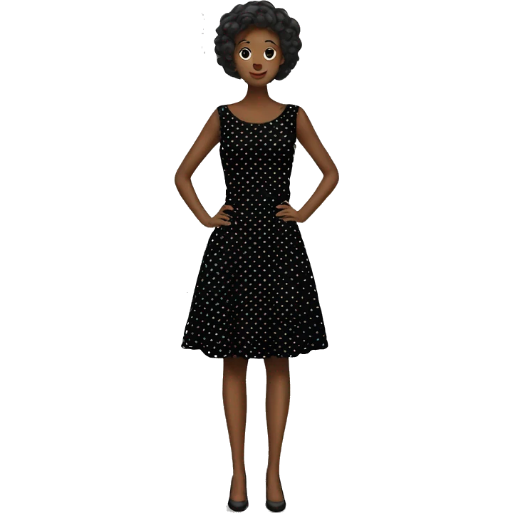 polka dot dress black emoji