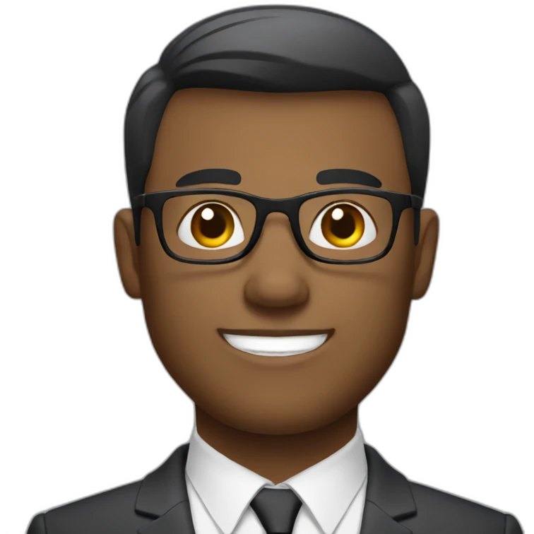 handsome businessman with glasses and short hair emoji