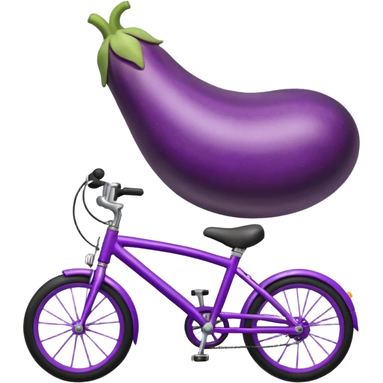A eggplant riding on a bike  emoji