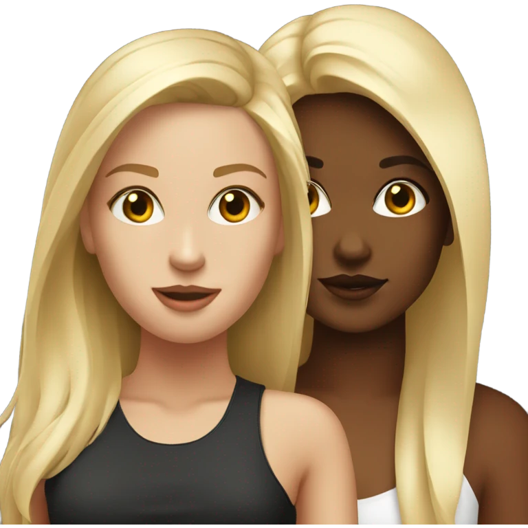 1 blonde girl and 1 brown headed girl at the club emoji