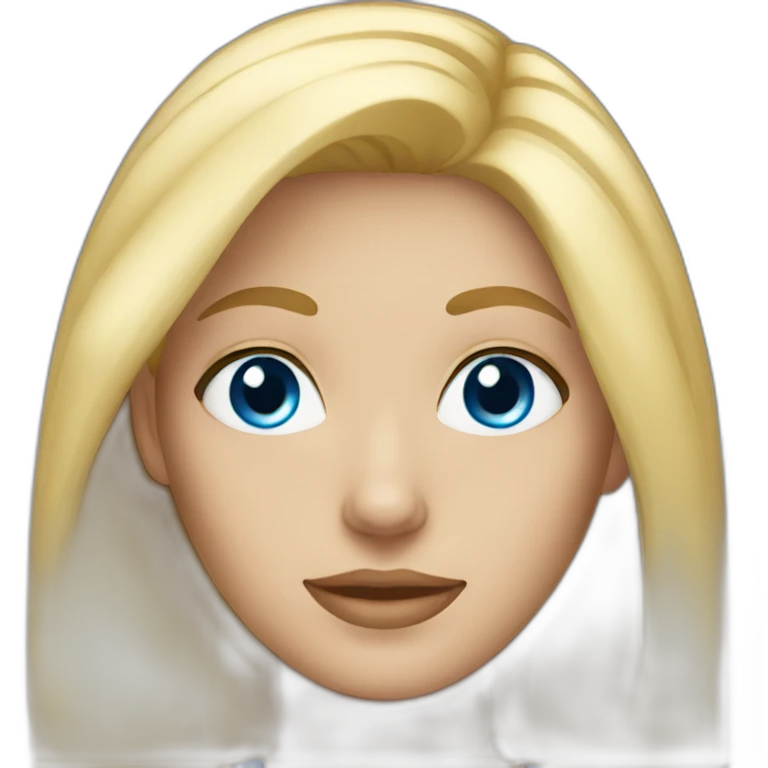blonde woman with blue eyes emoji