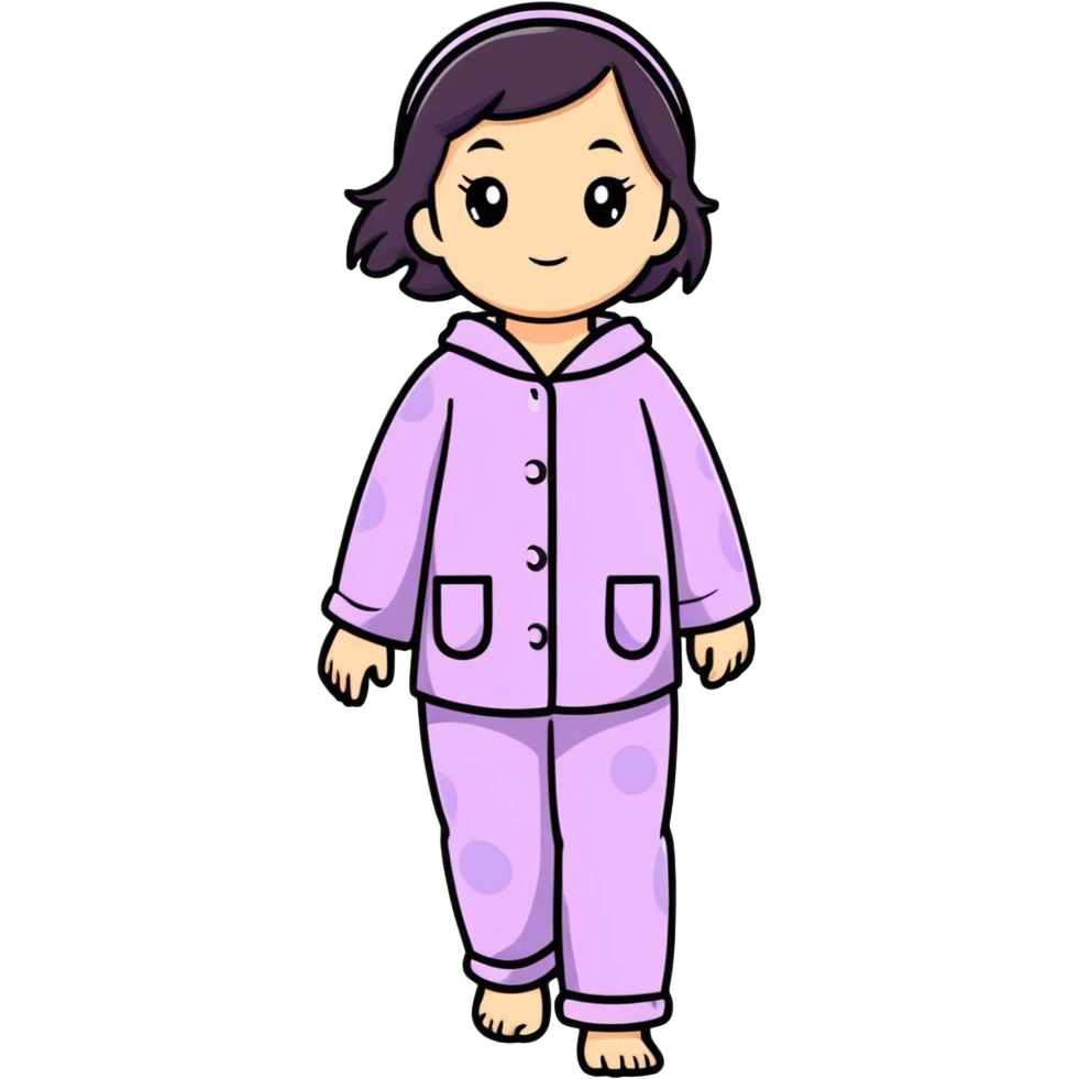girl walking in pajamas emoji