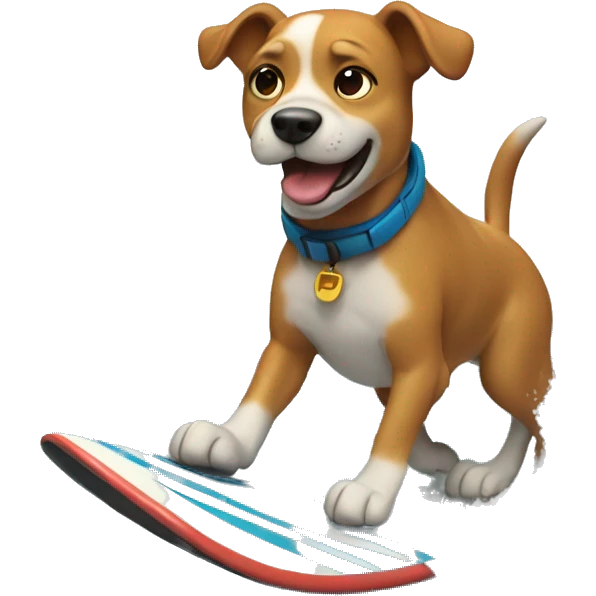Dog  surfing waves  emoji