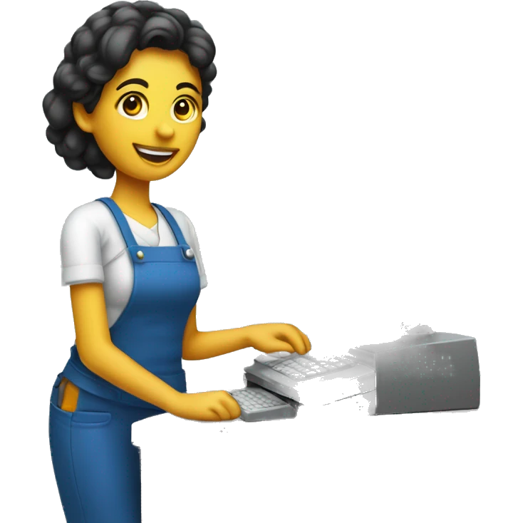 cashier job with computer emoji