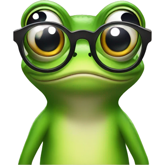 Frog with glasses emoji