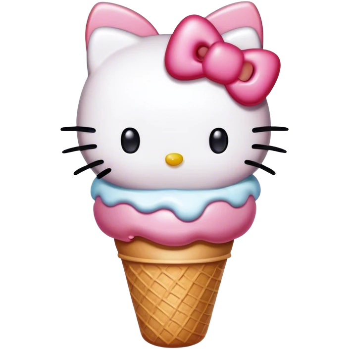 hello kitty with ice cream emoji