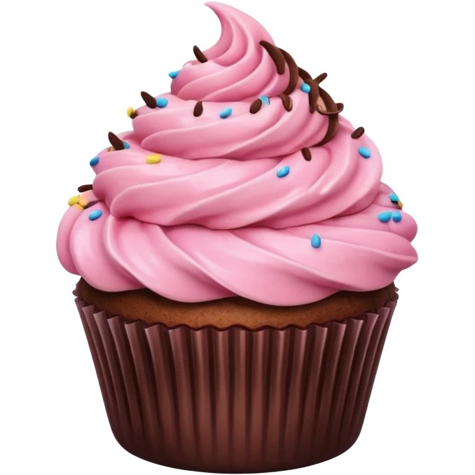 Cupcake with pink icing emoji