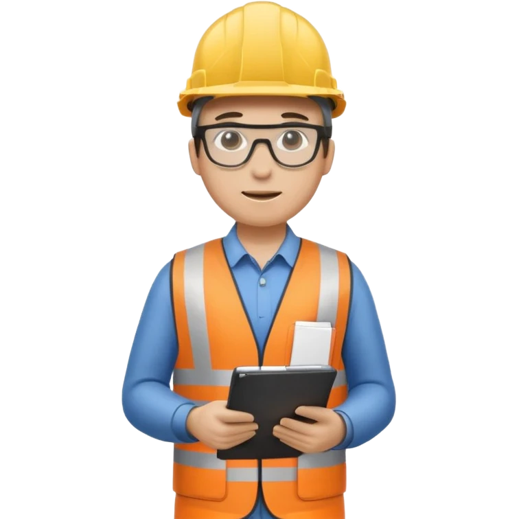 engineer standing full body with clipboard emoji