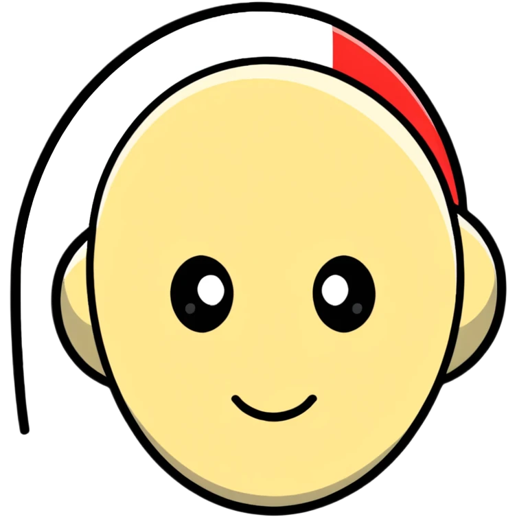 character with oval-shaped head with flat top emoji