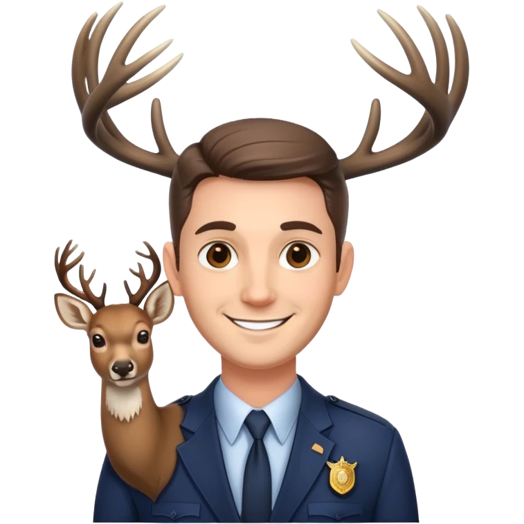 White fbi agent with deer antlers  emoji