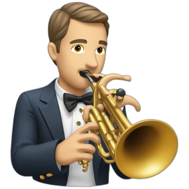 Chat qui joue de la trompette emoji