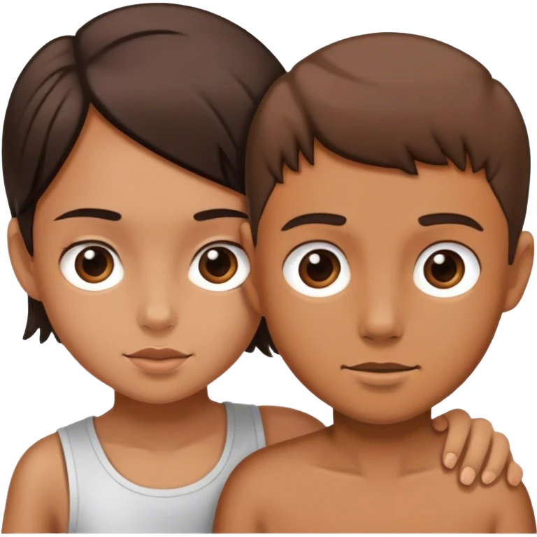 girl and boy drawing emoji