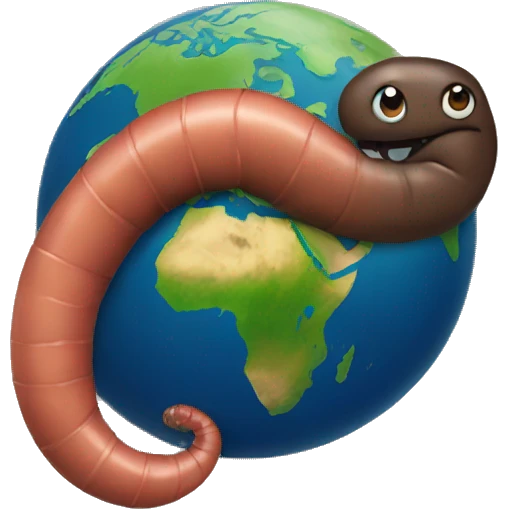 Earth and earthworm emoji