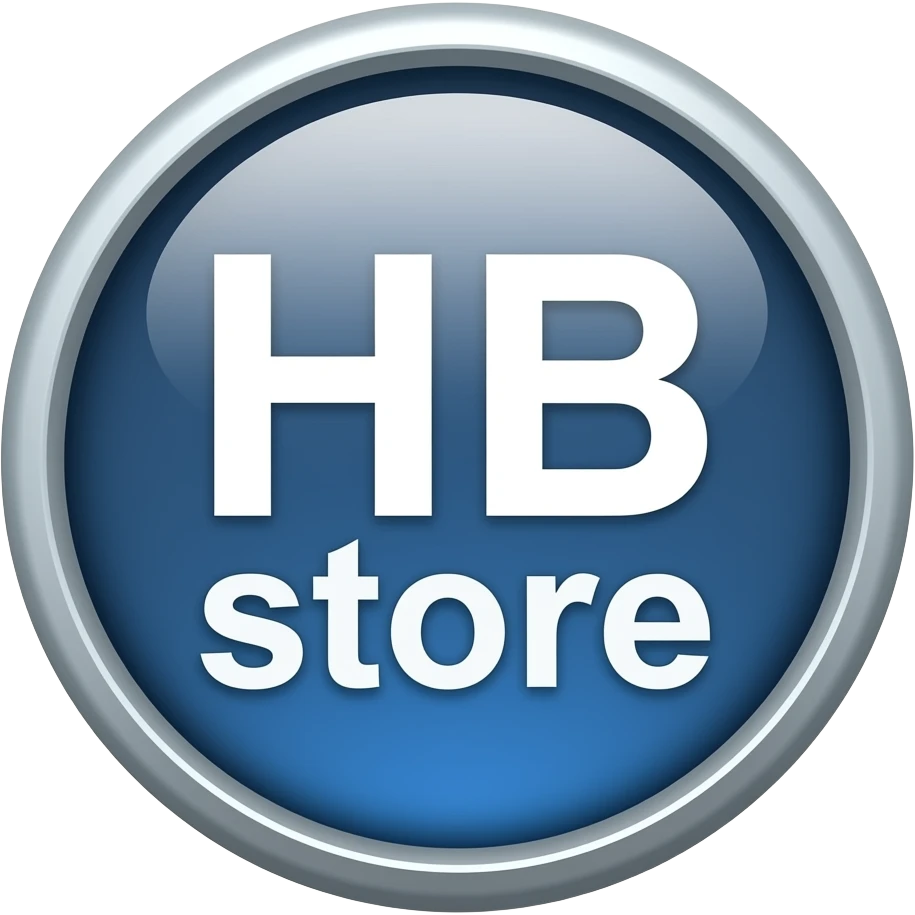 creer moi une icone ronde ecrit HB store au milieu effet ps5 emoji