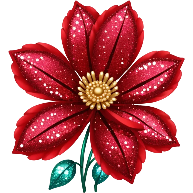 red glitter flower  emoji