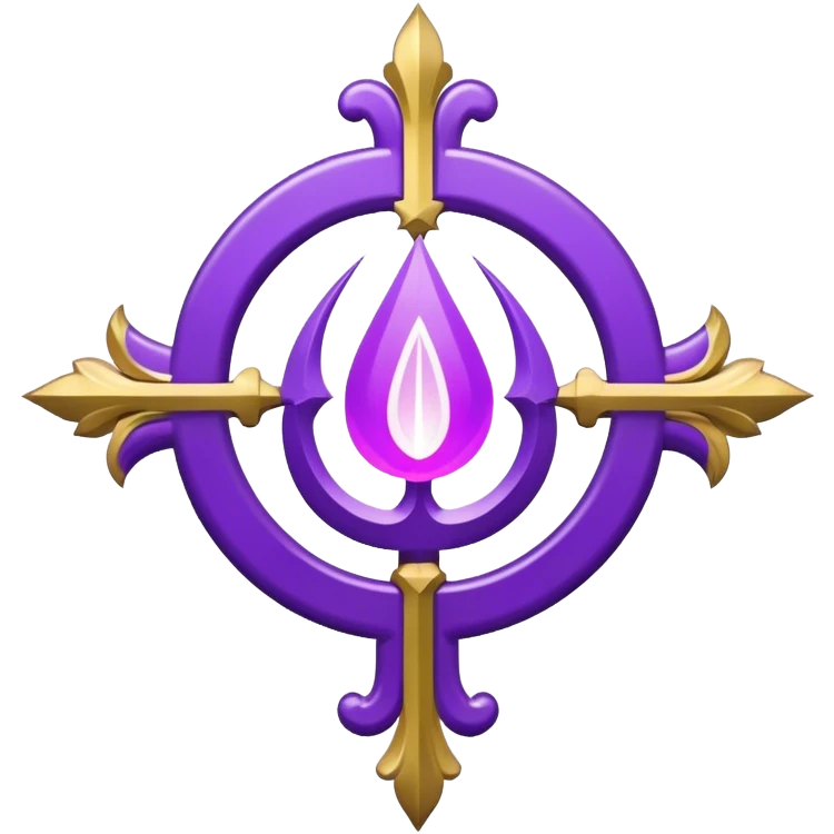 ave maria's emblem with a touch of purple emoji
