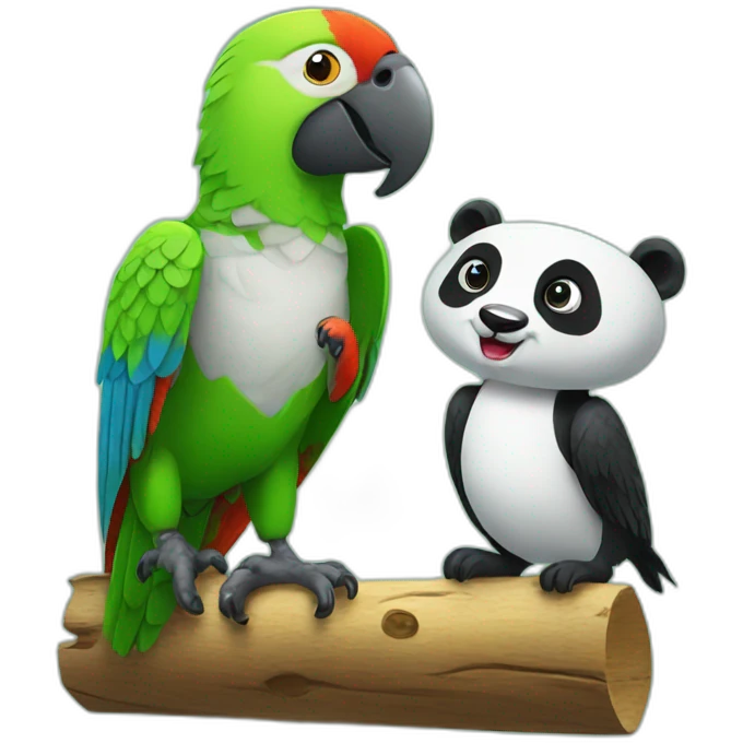 Talking parrot with panda emoji