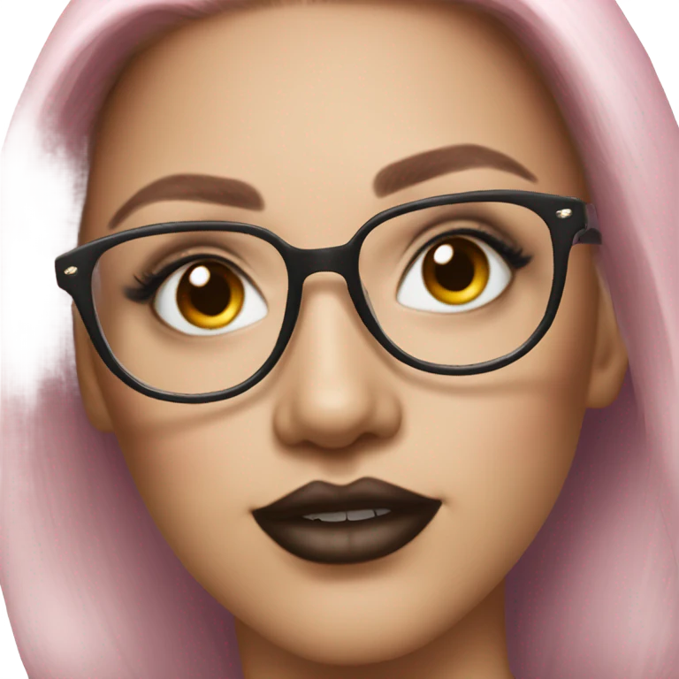 Hyper realistic makeup vanity with glasses  emoji