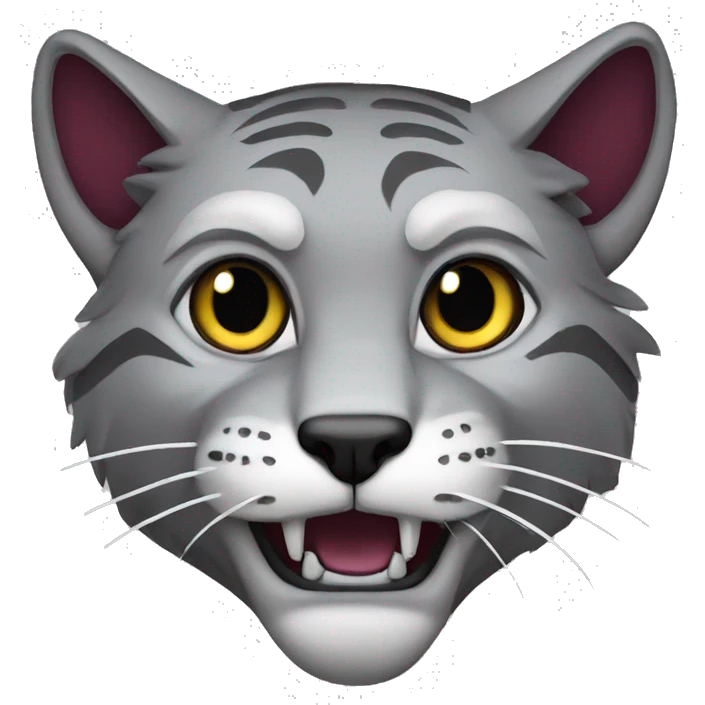 Garnet and grey wildcat school mascot emoji