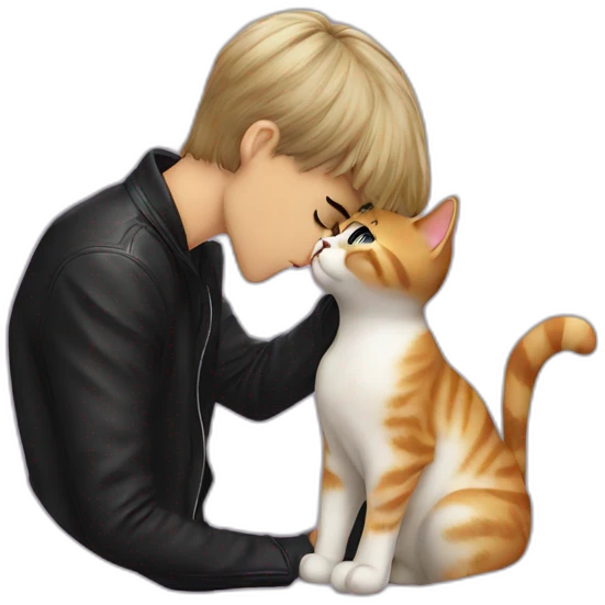 Justin Bieber kissing cat emoji