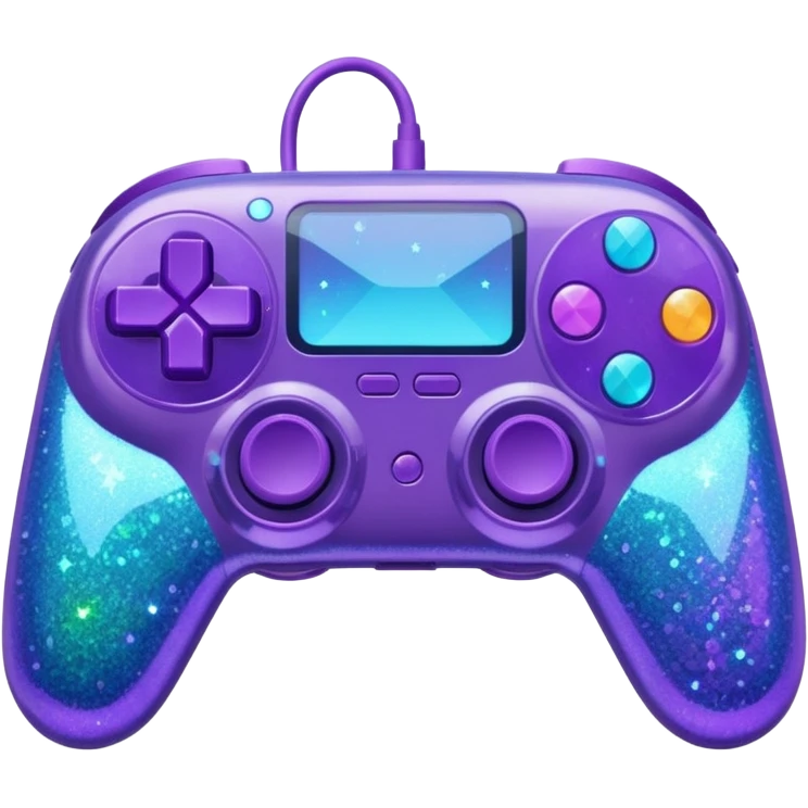 glitter purple and cian control game emoji
