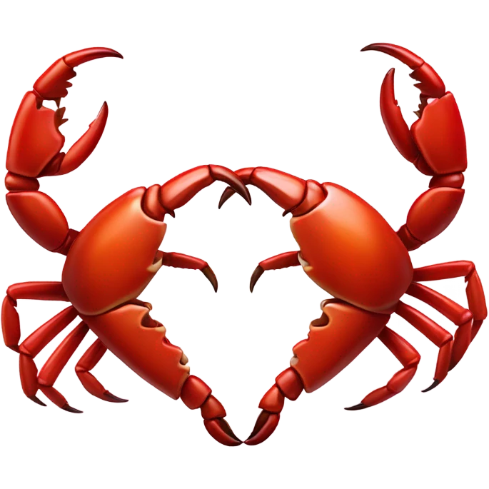 Heart hands emoji but instead of human hands, two crab claws making the heart shape  emoji