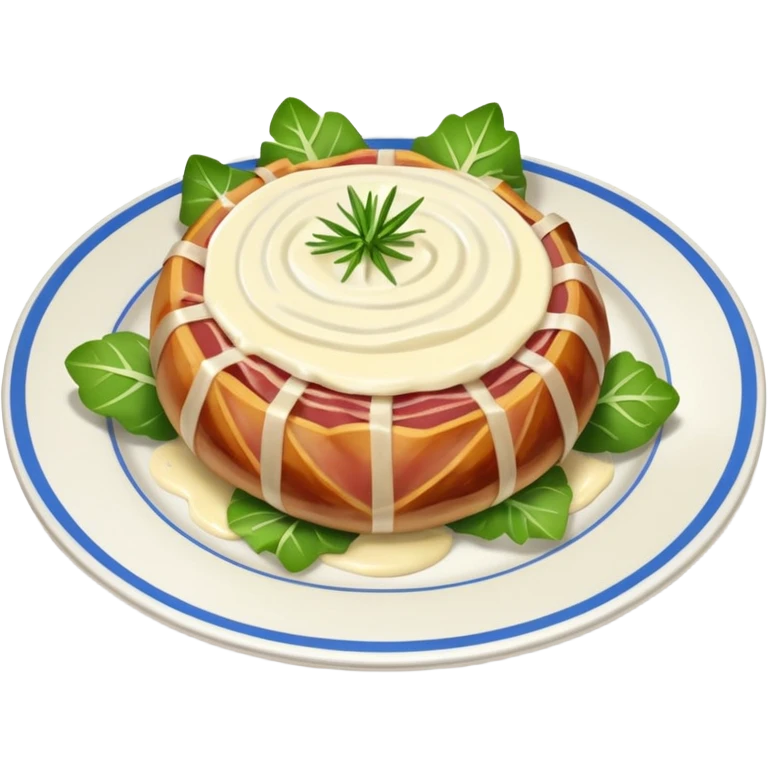 I want a chicory wrapped in ham, with a bechamel sauce over it emoji