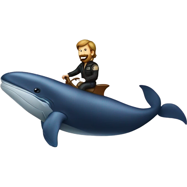 chuck norris riding a huge whale emoji