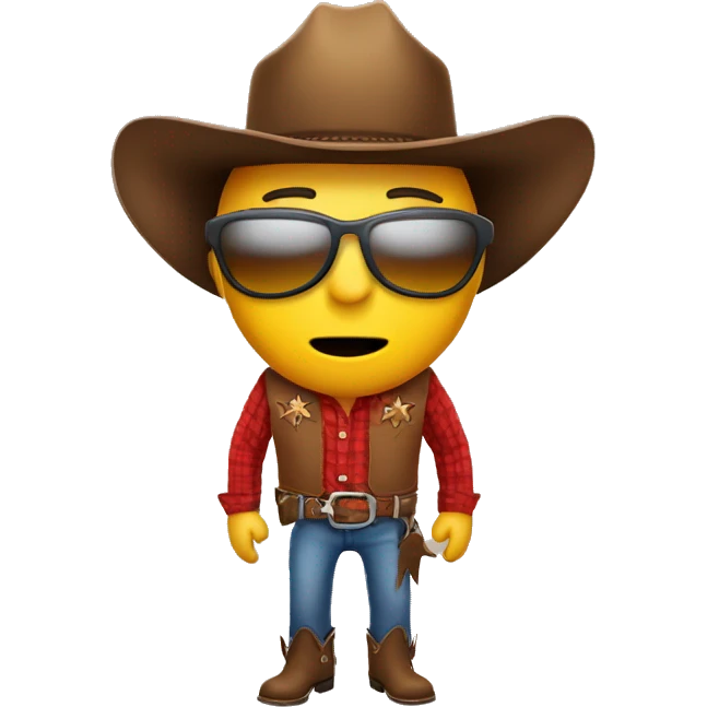 Cowboy sunglasses broken heart emoji