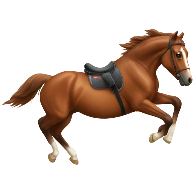 Jumping brown horse emoji