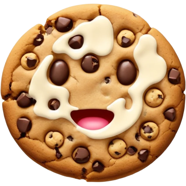 chocolate chip cookie with a clear bite mark and scattered crumbs, minimal colorful emoji style emoji