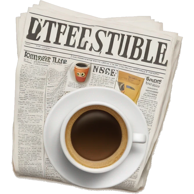 Newspaper and  coffee emoji