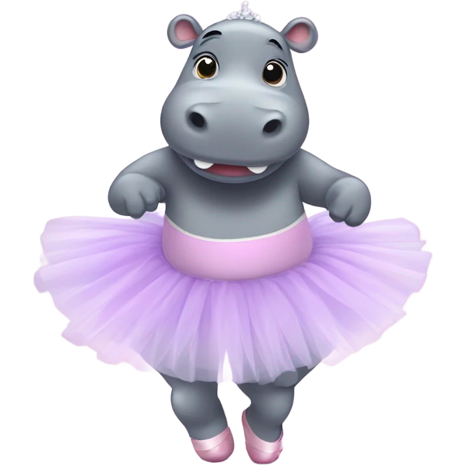Hippo ballerina emoji