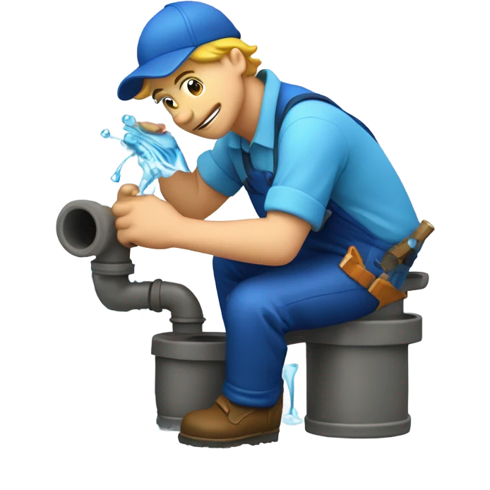 Plumber causing a leak emoji
