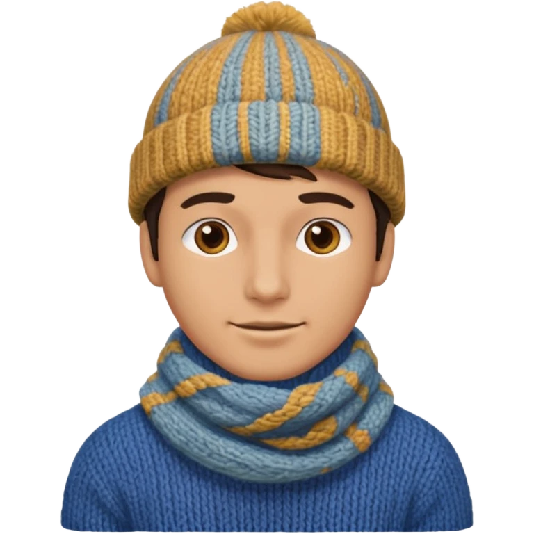Knitted male face emoji