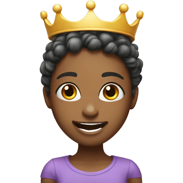 smiling girl with crown outdoors and tongue out emoji