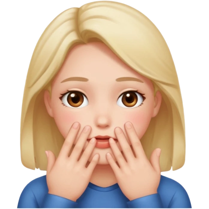 blushing with fingers emoji