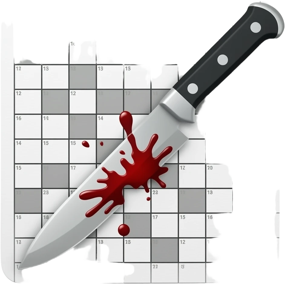crossword puzzle knife blood emoji