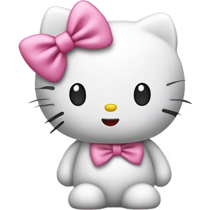 Hello Kitty blowing a kiss and has a pink bow on emoji