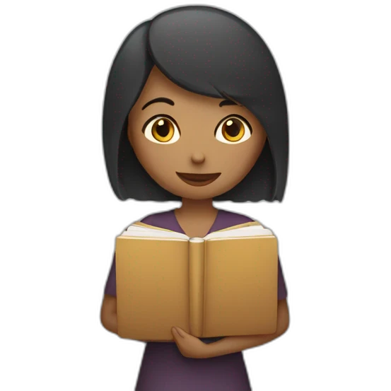 woman holding a boook emoji