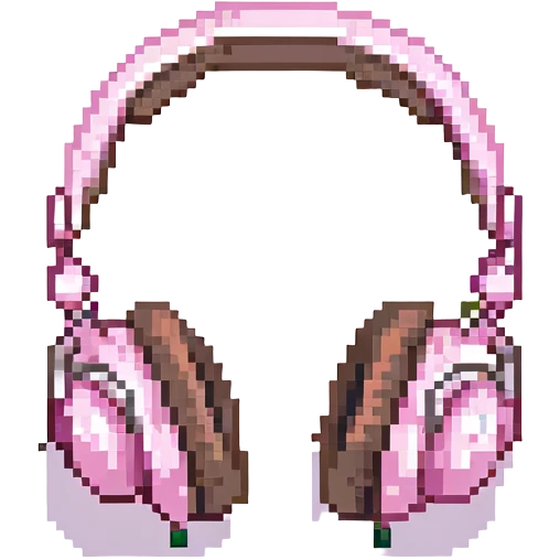 pink headphones with simple shading emoji