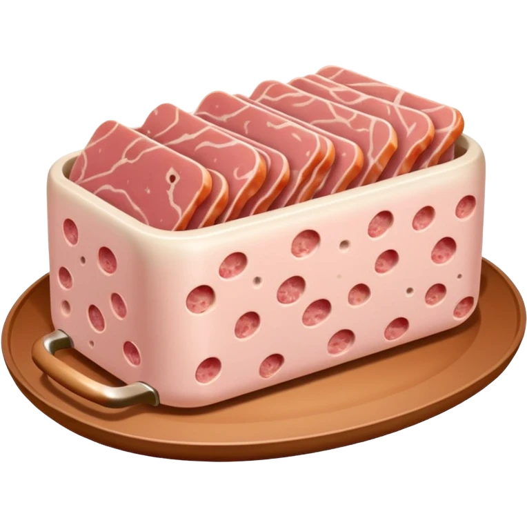 cold cuts (mortadella on a rectangular pot platter) emoji