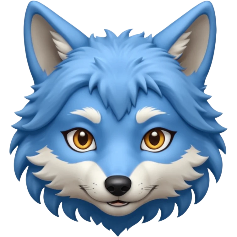 A female blue wolf  emoji